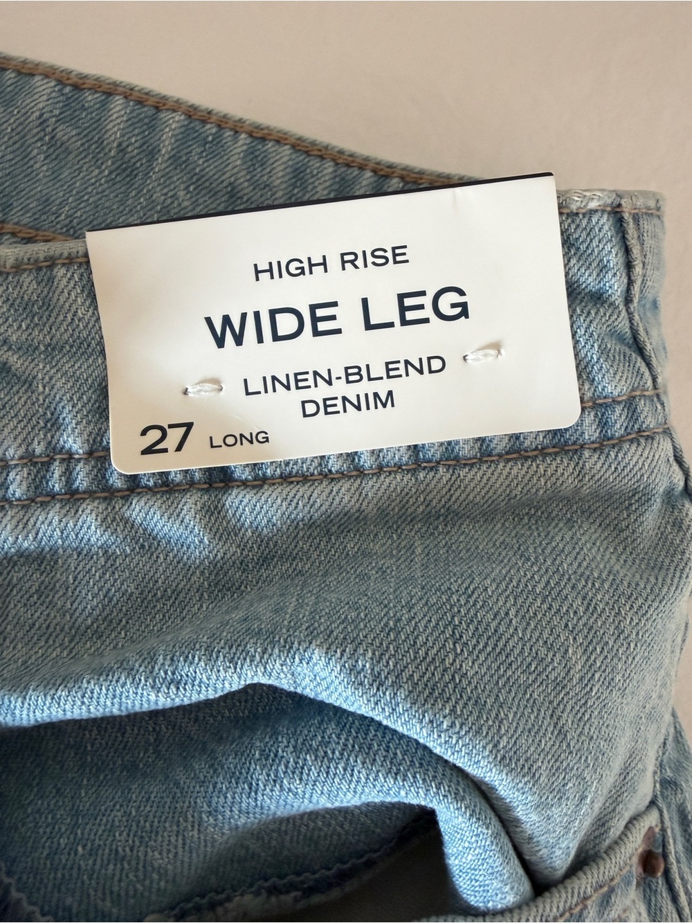 Abercrombie High Rise Linen Blend Wide Leg Jean size 27 Tall. - Picture 8 of 9